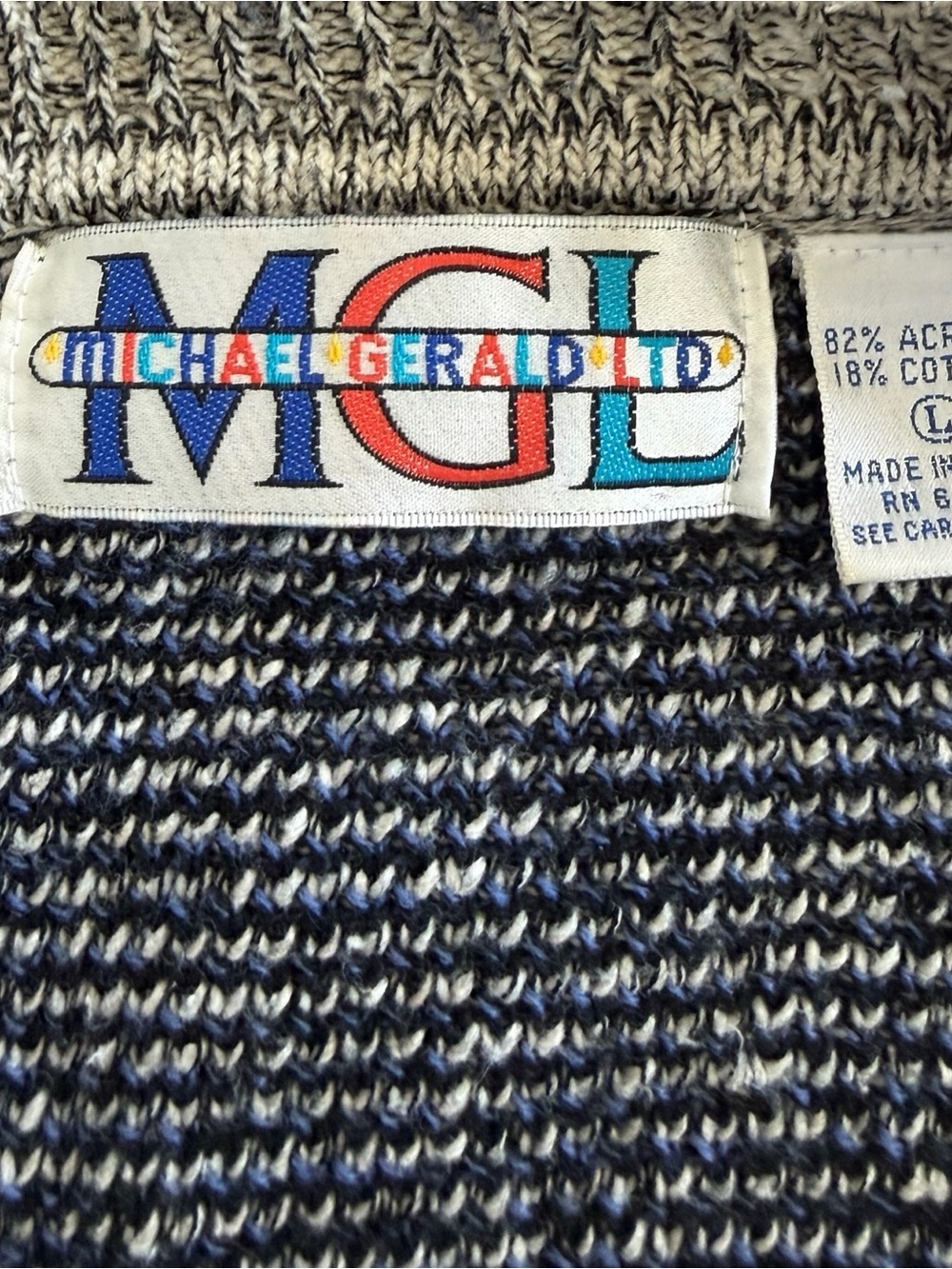 Vintage 90's Michael Gerald Ltd. Cardigan Grandpa Streetwear Sweater Size L - Picture 3 of 6